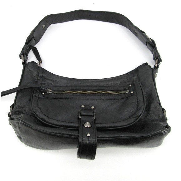 The Sak BlacK Faux Leather Purse Shoulder Handbag Women's Small Tote - Picture 1 of 11
